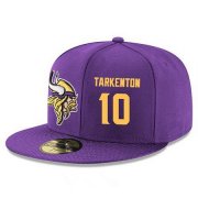 Wholesale Cheap Minnesota Vikings #10 Fran Tarkenton Snapback Cap NFL Player Purple with Gold Number Stitched Hat
