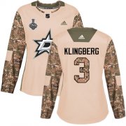 Cheap Adidas Stars #3 John Klingberg Camo Authentic 2017 Veterans Day Women's 2020 Stanley Cup Final Stitched NHL Jersey