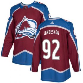 Wholesale Cheap Adidas Avalanche #92 Gabriel Landeskog Burgundy Home Authentic Stitched NHL Jersey