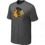 Wholesale Cheap Chicago Blackhawks Big & Tall Logo Crow Grey NHL T-Shirt