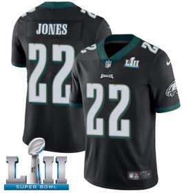 Wholesale Cheap Nike Eagles #22 Sidney Jones Black Alternate Super Bowl LII Men\'s Stitched NFL Vapor Untouchable Limited Jersey