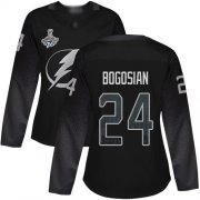 Cheap Adidas Lightning #24 Zach Bogosian Black Alternate Authentic Women's 2020 Stanley Cup Champions Stitched NHL Jersey