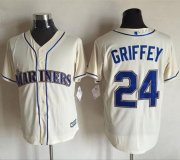 Wholesale Cheap Mariners #24 Ken Griffey Cream New Cool Base Stitched MLB Jersey