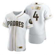 Wholesale Cheap San Diego Padres #4 Wil Myers White Nike Men's Authentic Golden Edition MLB Jersey