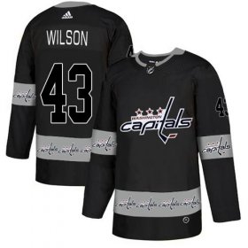 Wholesale Cheap Adidas Capitals #43 Tom Wilson Black Authentic Team Logo Fashion Stitched NHL Jersey