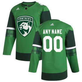Wholesale Cheap Florida Panthers Men\'s Adidas 2020 St. Patrick\'s Day Custom Stitched NHL Jersey Green