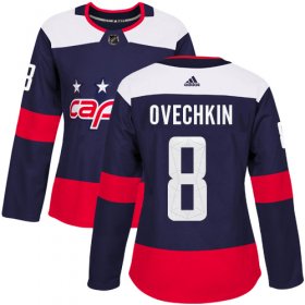 Wholesale Cheap Adidas Capitals #8 Alex Ovechkin Navy Authentic 2018 Stadium Series Women\'s Stitched NHL Jersey
