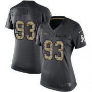 Wholesale Cheap Nike Buccaneers #93 Ndamukong Suh Black Women's Stitched NFL Limited 2016 Salute to Service Jersey