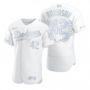 Wholesale Cheap Los Angeles Dodgers #42 Jackie Robinson Men's Nike Platinum MLB MVP Limited Player Edition Jersey