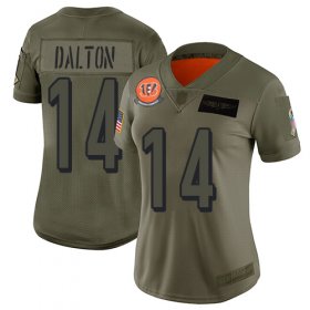 Wholesale Cheap Nike Bengals #14 Andy Dalton Camo Women\'s Stitched NFL Limited 2019 Salute to Service Jersey