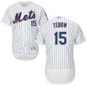 Wholesale Cheap Mets #15 Tim Tebow White(Blue Strip) Flexbase Authentic Collection Stitched MLB Jersey