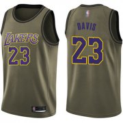 Cheap Youth Lakers #23 Anthony Davis Green Basketball Swingman Salute to Service Jersey