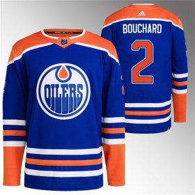 Wholesale Cheap Men\'s Edmonton Oilers #2 Evan Bouchard Royal Stitched Jersey