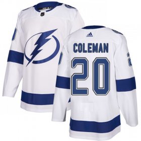 Cheap Adidas Lightning #20 Blake Coleman White Road Authentic Stitched NHL Jersey