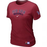Wholesale Cheap Women's Boston Red Sox Nike Short Sleeve Practice MLB T-Shirt Red