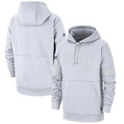 Wholesale Cheap Green Bay Packers Nike NFL 100 2019 Sideline Platinum Therma Pullover Hoodie White