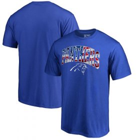 Wholesale Cheap Men\'s Carolina Panthers NFL Pro Line by Fanatics Branded Royal Banner Wave T-Shirt