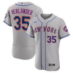 Wholesale Cheap Men\'s New York Mets #35 Justin Verlander Gray Flex Base Stitched Jersey