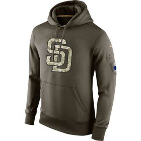 Wholesale Cheap Men\'s San Diego Padres Nike Olive Salute To Service KO Performance Hoodie