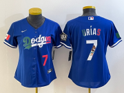 Wholesale Cheap Women's Los Angeles Dodgers #7 Julio Urias Blue 2020 World Series Cool Base Nike Jersey2