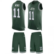 Wholesale Cheap Nike Jets #11 Denzel Mim Green Team Color Men's Stitched NFL Limited Tank Top Suit Jersey