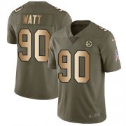 Wholesale Cheap Nike Steelers #90 T. J. Watt Olive/Gold Youth Stitched NFL Limited 2017 Salute to Service Jersey