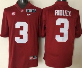 Wholesale Cheap Men\'s Alabama Crimson Tide #3 Calvin Ridley Red 2016 BCS College Football Nike Limited Jersey