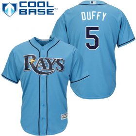 Wholesale Cheap Rays #5 Matt Duffy Light Blue Cool Base Stitched Youth MLB Jersey