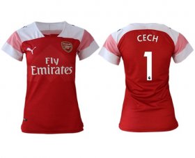 Wholesale Cheap Women\'s Arsenal #1 Cech Home Soccer Club Jersey