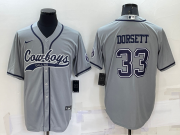 Wholesale Men's Dallas Cowboys #33 Tony Dorsett Grey Stitched Cool Base Nike Baseball Jersey