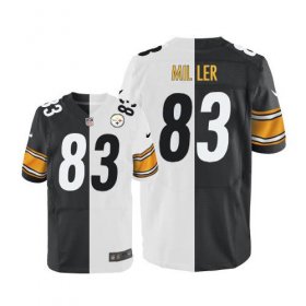 Wholesale Cheap Nike Steelers #83 Heath Miller White/Black Men\'s Stitched NFL Elite Split Jersey