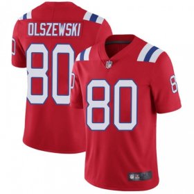 Wholesale Cheap Men\'s New England Patriots #80 Gunner Olszewski Limited Red Vapor Untouchable Alternate Jersey