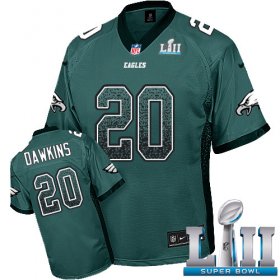 Wholesale Cheap Nike Eagles #20 Brian Dawkins Midnight Green Team Color Super Bowl LII Men\'s Stitched NFL Elite Drift Fashion Jersey