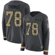 Wholesale Cheap Nike Giants #78 Andrew Thomas Anthracite Salute to Service Women's Stitched NFL Limited Therma Long Sleeve Jersey
