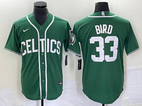 Wholesale Cheap Men\'s Boston Celtics #33 Larry Bird Green Stitched Baseball Jersey
