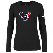 Wholesale Cheap Women's Nike Houston Texans Of The City Long Sleeve Tri-Blend NFL T-Shirt Black