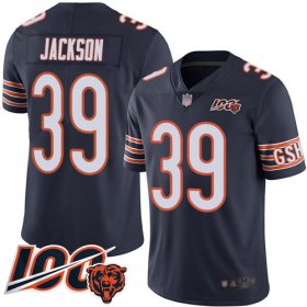 Wholesale Cheap Nike Bears #39 Eddie Jackson Navy Blue Team Color Men\'s Stitched NFL 100th Season Vapor Limited Jersey