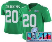 Cheap Men's Philadelphia Eagles #20 Brian Dawkins Limited Green Rush Super Bowl LVII Vapor Jersey