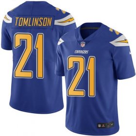 Wholesale Cheap Nike Chargers #21 LaDainian Tomlinson Electric Blue Men\'s Stitched NFL Limited Rush Jersey