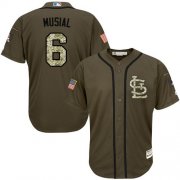 Wholesale Cheap Cardinals #6 Stan Musial Green Salute to Service Stitched MLB Jersey