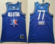 Wholesale Cheap Men's Dallas Mavericks #77 Luka Doncic Blue Jordan Brand 2020 All-Star Game Swingman Stitched NBA Jersey