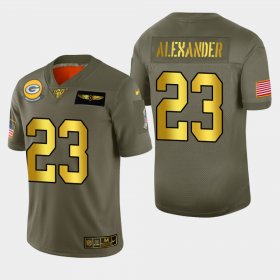Wholesale Cheap Nike Packers #23 Jaire Alexander Men\'s Olive Gold 2019 Salute to Service NFL 100 Limited Jersey