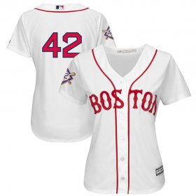 Wholesale Cheap Boston Red Sox #42 Majestic Women\'s 2019 Jackie Robinson Day Official Cool Base Jersey White