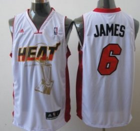 Wholesale Cheap Miami Heat #6 LeBron James White The Finals Commemorative Jersey