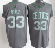 Wholesale Cheap Boston Celtics #33 Larry Bird Gray Shadow Jersey