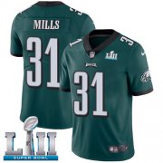 Wholesale Cheap Nike Eagles #31 Jalen Mills Midnight Green Team Color Super Bowl LII Men's Stitched NFL Vapor Untouchable Limited Jersey