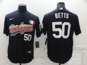 Wholesale Cheap Men's Los Angeles Dodgers #50 Mookie Betts Black Mexico Cool Base Nike Jersey