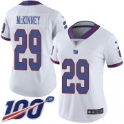 Wholesale Cheap Nike Giants #29 Xavier McKinney White Women's Stitched NFL Limited Rush 100th Season Jersey