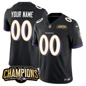 Cheap Men\'s Baltimore Ravens Active Player Custom Black 2023 F.U.S.E. AFC North Champions Vapor Limited Football Stitched Jersey