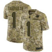 Wholesale Cheap Nike Dolphins #1 Tua Tagovailoa Camo Men's Stitched NFL Limited 2018 Salute To Service Jersey